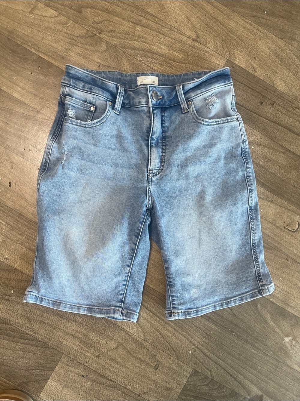 Women's Light Wash Denim Bermuda Shorts
